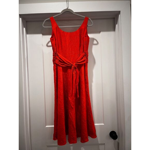 Coldwater Creek Silk Burnt Orange Sleeveless Midi Western Style Dress Size 10 - Picture 13 of 15